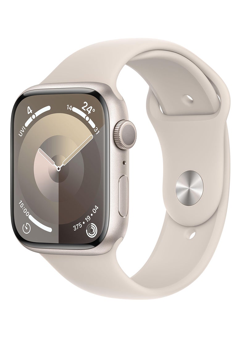 Apple Watch Series 9 GPS 41mm Starlight Aluminium Case with Starlight Sport Band  SM White - Image 1