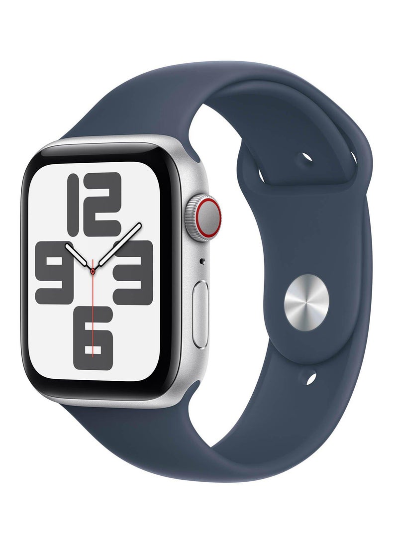Apple Watch SE GPS  Cellular 44mm Silver Aluminium Case with Storm Blue Sport BandML Multicolour  - Image 1