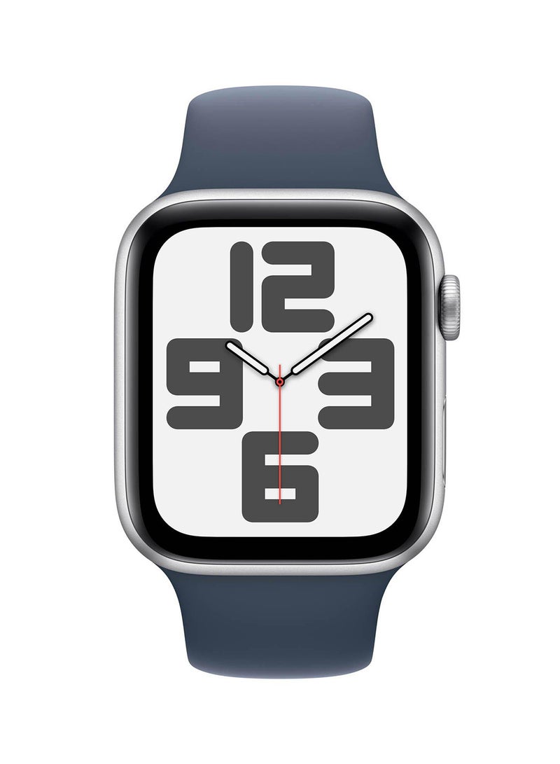 Apple Watch SE GPS  Cellular 44mm Silver Aluminium Case with Storm Blue Sport BandML Multicolour  - Image 2