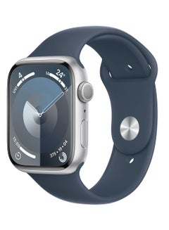 Apple Watch Series 9 GPS 41mm Silver Aluminium Case with Storm Blue Sport Band  ML Multicolour  - Image 1