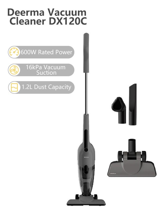 Dynamic Clean Vacuum 2-in-1 Handheld & Stick Cleaner with 16000Pa Ultra Suction, Low-Noise Operation and 3 Versatile Brushes 600 W DX120C Gray - pnsku/N70141442V/45/_/1736423219/9fa4e3a1-cfcf-45f9-94d4-700dde2a0bb8