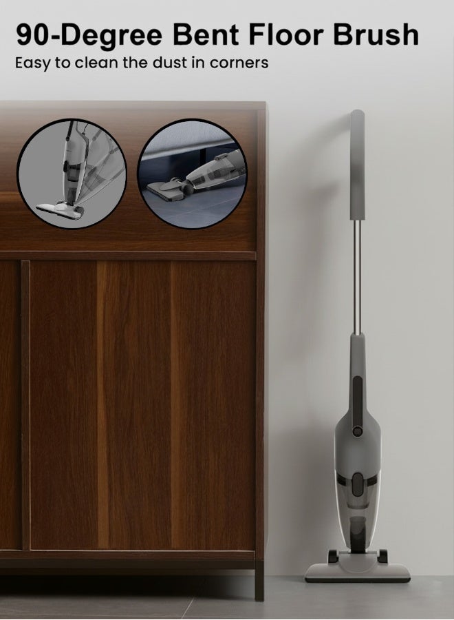 ديرما مكنسة ديناميكية نظيفة 2 في 1 محمولة وعامودية مع شفط فائق بقوة 16000Pa، تشغيل منخفض الضوضاء و3 فرش متعددة الاستخدامات - Image 5