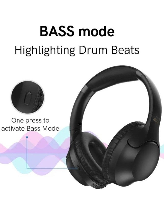 QCY - H2 Pro Wireless Over-Ear Headphones,43dB hybrid Active Noice Cancellation,BASS Mode Enhanced Music Experience,Bluetooth 5.3 Connection,Long Battery, Low Latency for Gaming & Stylish Design Black - Image 1