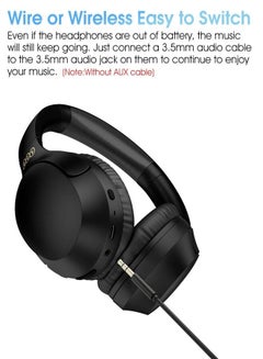 QCY H2 Pro Wireless Over-Ear Headphones,43dB hybrid Active Noice Cancellation,BASS Mode Enhanced Music Experience,Bluetooth 5.3 Connection,Long Battery, Low Latency for Gaming & Stylish Design Black  - Image 2