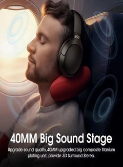 QCY H2 Pro Wireless Over-Ear Headphones,43dB hybrid Active Noice Cancellation,BASS Mode Enhanced Music Experience,Bluetooth 5.3 Connection,Long Battery, Low Latency for Gaming & Stylish Design Black  - Image 3
