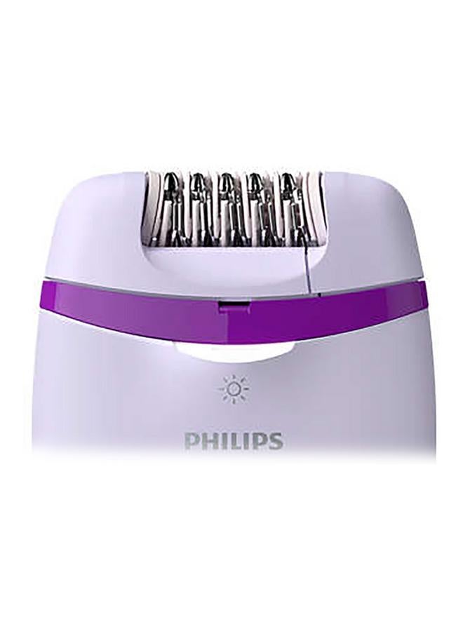 Philips Satinelle Essential Corded Compact Epilator with 4-Accessories White and Purple BRE275/00  - Image 3