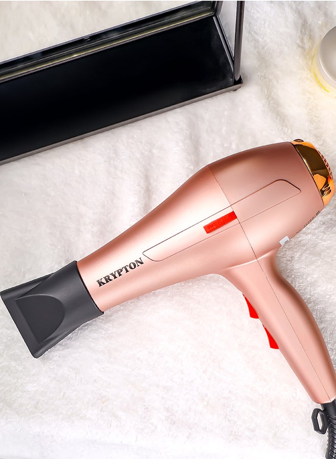 KRYPTON 1600W Hair Dryer with Turbo Motor – 3 Heat & 2 Speed Settings, Quick Drying, Overheat Protection, Low Noise, Ideal for Salon & Home - Image 3
