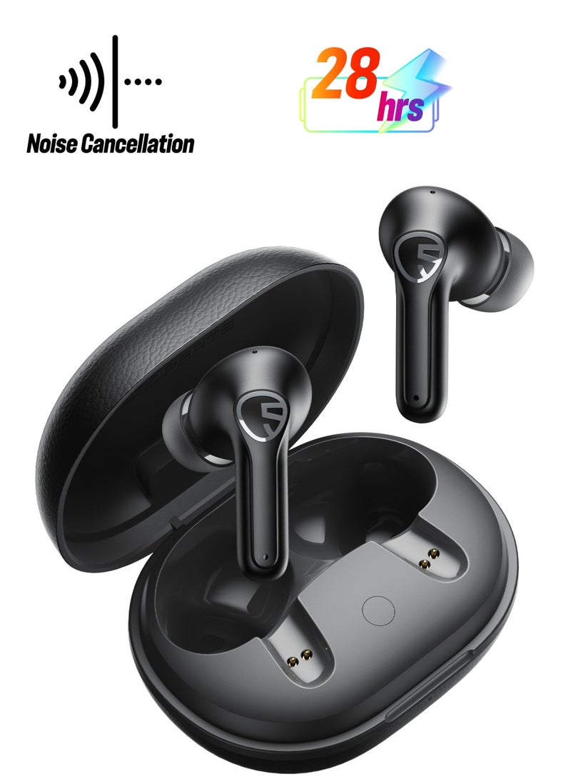 SoundPEATS - T3 Pro Wireless Earbuds with Call Noise Cancellation,Bluetooth 5.4-inch Headphones,12mm Driver Earbuds Bass Stereo,28 Hours Playback Time,IPX4 Waterproof Headphones for Android iOS , Black - Image 1