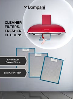 Bompani 90 cm Wall Mounted Chimney Hood with Special Painting Body Treatment – High-Quality Aviation-Grade Finish, Powerful Motor, LED Lighting, and Advanced Air Filtration BOCR904B Burgundy  - Image 3