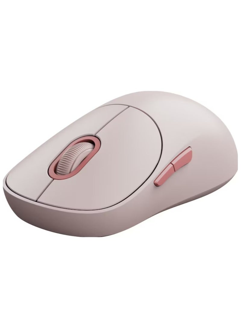 Wireless Mouse 3 | TTC silent keys | Dual 2.4GHz and Bluetooth modes pairing with up to 3 devices | PixArt 1200DPI precision sensor | Pink