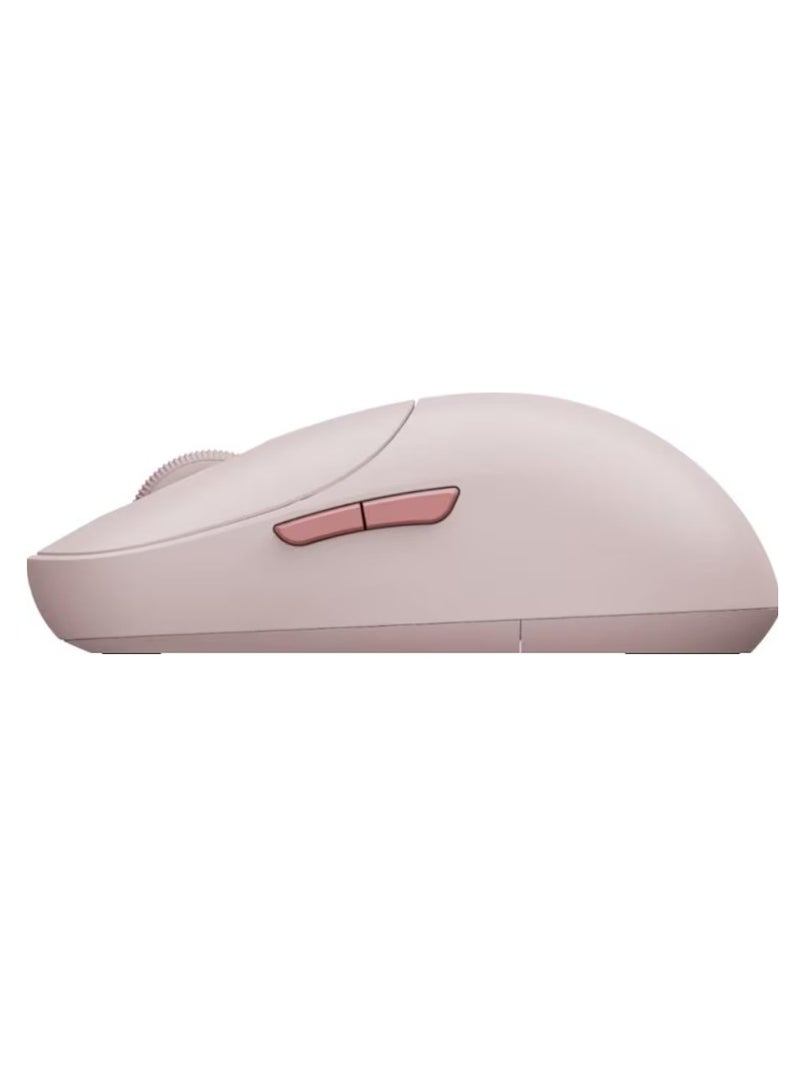 Wireless Mouse 3 | TTC silent keys | Dual 2.4GHz and Bluetooth modes pairing with up to 3 devices | PixArt 1200DPI precision sensor | Pink