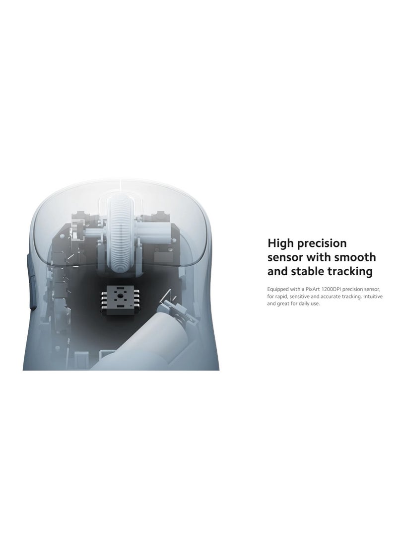 Wireless Mouse 3 | TTC Silent Keys | Dual 2.4GHz And Bluetooth Modes Pairing With Up To 3 Devices | PixArt 1200DPI Precision Sensor | Blue
