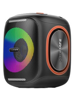Portable Hi-Fi TWS Speaker With High-Fidelity Audio, Stunning RGB Light Modes, Long 6-Hour Playtime, Water-Resistant Build, Handy Phone Stand, Lightweight Design, and Universal Compatibility, Strike-40 Black
