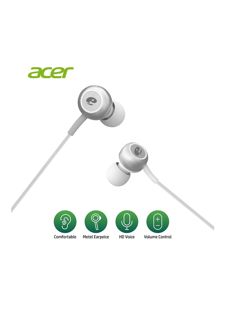 Acer Wired stereo Type-C headphone, Pure Bass, Tangle Free, Comfy wear compatible for iPhone 16/15 series Samsung S24/23 ultra-series, White White - Image 2