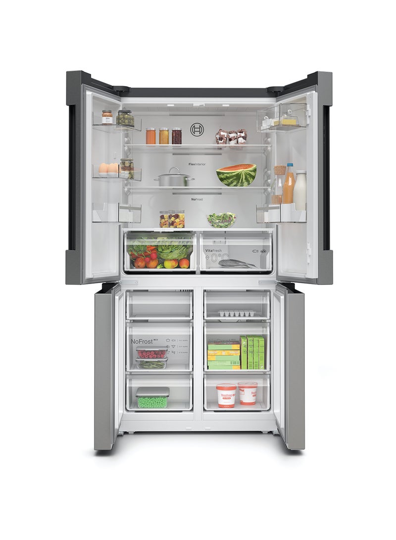 BOSCH - Series 4 French Door Bottom Freezer, VitaFresh Plus Multi Door 183 x 90.5 cm KFN96VPEAG Brushed Steel Anti-Fingerprint - Image 1