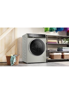 بوش Series 8 Free-Standing Washing Machine, Front loader 10 kg , Home Connect-iService Remote, Remote Monitoring and Control, EcoSilence Drive, 1600 RPM WGB2560XGC Silver Inox  - Image 5