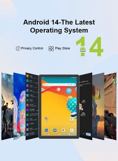 C idea 10.36 Inch Tablet, 5G LTE Android 14 Tablet Pc, 2K Screen Educational Tablet For Students with keyboard and Mouse CM10500 Plus Black  - Image 4
