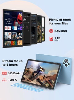 C idea Tablet 10.36 Inch , WIFI Android Tablet Pc with SIM, 2K Screen Educational Tablet with keyboard and Mouse CM10500 Plus Blue  - Image 3
