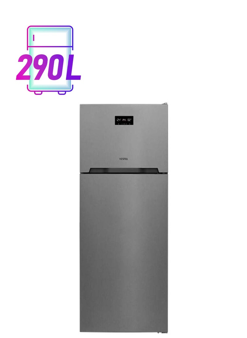 فيستل Vestel Refrigerator,Top mount 2 doors ,(310 Ltrs, 10.9 Cu.Ft),Inverter, Dark Silver, RM460TF3M-X RM460TF3M-X Grey  - Image 1