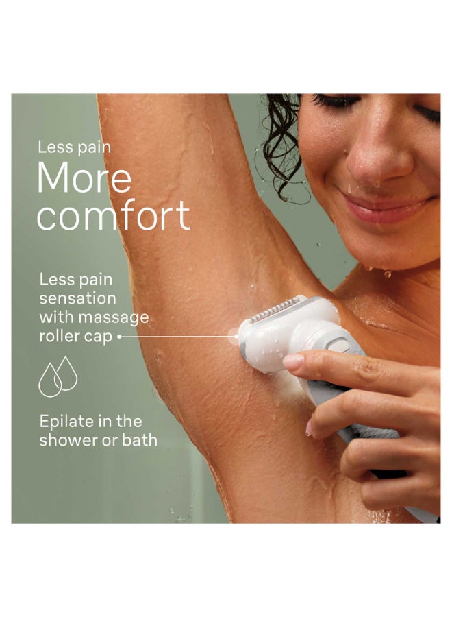 BRAUN Silk-épil 9 SkinSpa 9-061 Epilator Wet & Dry, Deep body exfoliation brush, lasting smooth skin, Pouch. + 5 Ectra White - Image 4