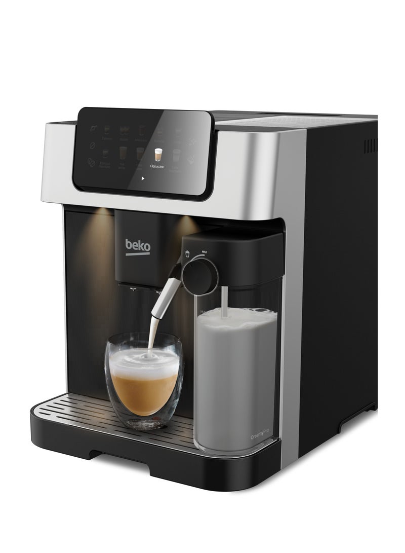 Beko - Espresso Machine (19 Bar) - Prepare 13 Types Of Beverages, Including Cappuccino, Latte, And Espresso, With Just One Touch - 2 L 1350 W CEG 7304 X Black - Image 1