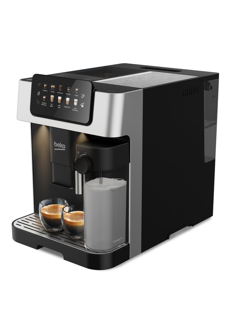Beko - Espresso Machine (19 Bar) - Prepare 13 Types Of Beverages, Including Cappuccino, Latte, And Espresso, With Just One Touch - 2 L 1350 W CEG 7304 X Black - Image 1