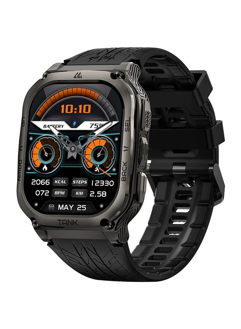 KOSPET Tank M3 Smartwatch, GPS, Bluetooth Calling | Shockproof & 5ATM Waterproof up to 50 meters | 1.85" HD Display | Up to 50 Days Battery Life | Ideal for Sports & Outdoor Adventures Black - Image 1