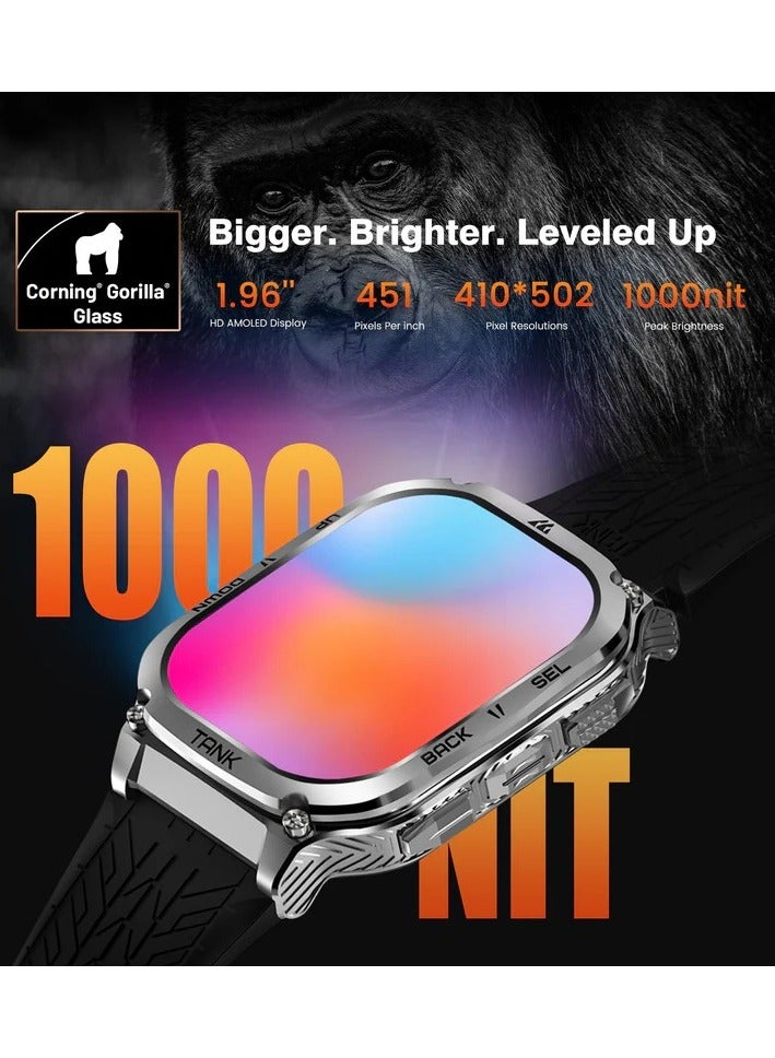 KOSPET Tank M3 Smartwatch, GPS, Bluetooth Calling | Shockproof & 5ATM Waterproof up to 50 meters | 1.85" HD Display | Up to 50 Days Battery Life | Ideal for Sports & Outdoor Adventures Black - Image 4