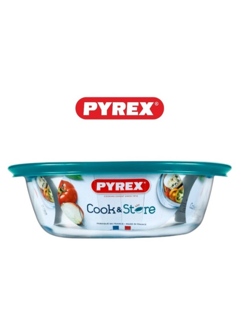 PYREX - Pyrex Cook & Store Round Roaster with Lid - 0.35L Capacity for Versatile Cooking and Storing - Image 1