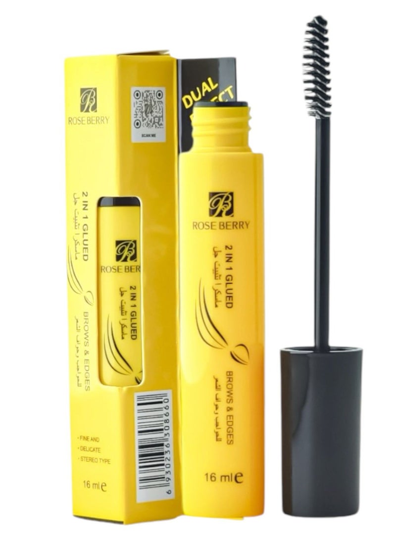 روز بيري Brows & Edges 2 In 1 Glued Black  - Image 2