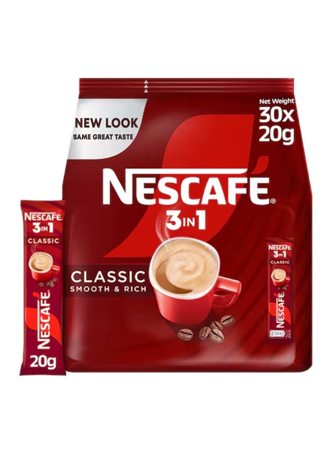 Nescafe Coffee 3In1 Bags 20G × 30 20grams Pack of 30 