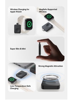 Baseus USB C Apple Watch Charger Magnetic【2025 Upgraded】 Made for Apple Watch, Small and Portable, iWatch Magnetic Wireless Fast Charger, Fast Magnetic USB-C Charging Compatible with Apple Watch Ultra, Series 10/9/8/7/6/5/4/3/2/1, SE/SE2, Ultra/Ultra2, Compact and Travel-Friendly Design for All Apple Watch Models Black  - Image 3