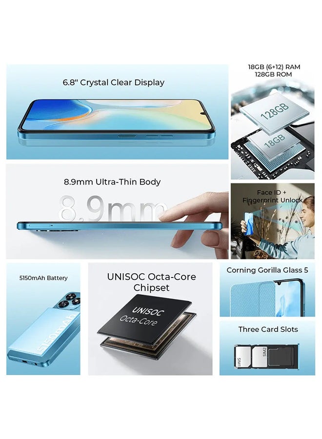 Oukitel C51 Dual SIM Blue 8+16GB RAM 256GB 4G  - Middle East Version - Image 2