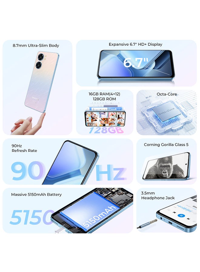 أوكيتل - C58 Dual SIM Blue 4+12GB RAM 128GB 4G  - Middle East Version - Image 1