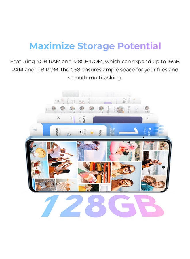 أوكيتل - C58 Dual SIM Blue 4+12GB RAM 128GB 4G  - Middle East Version - Image 1