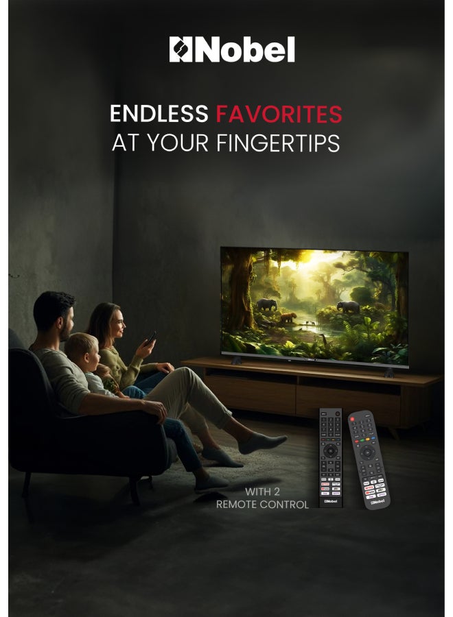 Nobel Nobel 50 Inch UHD VIDAA Smart TV | 4K UHD Resolution | Netflix & YouTube Certified | Voice Control | Bluetooth & Wi-Fi | Multiple HDMI & USB Ports UHD50VID Black - Image 2