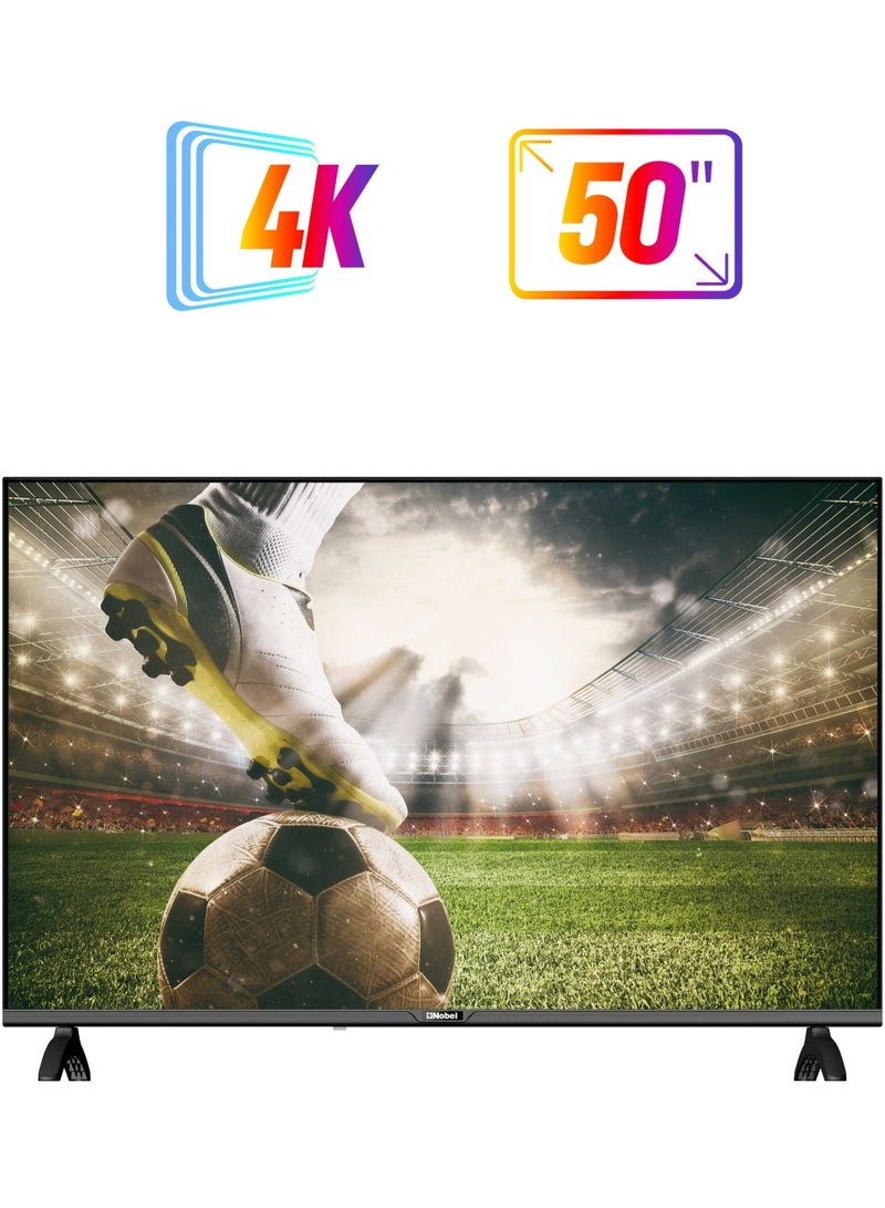 Nobel Nobel 50 Inch UHD VIDAA Smart TV | 4K UHD Resolution | Netflix & YouTube Certified | Voice Control | Bluetooth & Wi-Fi | Multiple HDMI & USB Ports UHD50VID Black - Image 1