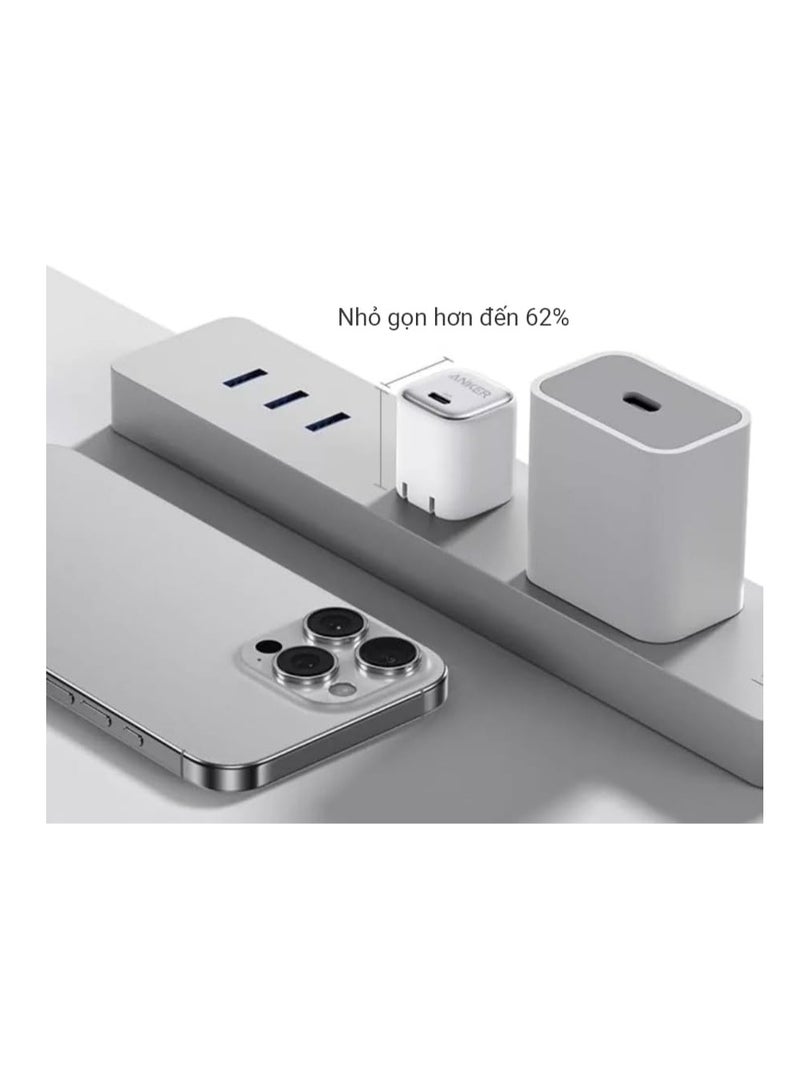 Anker - Zolo 35W A2696 Charger With Compact & Foldable Design, 35W Fast Charger for iPhone 15/14/13/12 Series, Samsung S24 / S23, MacBook Air, Pixelbook, iPad Pro, & Mor White - Image 1
