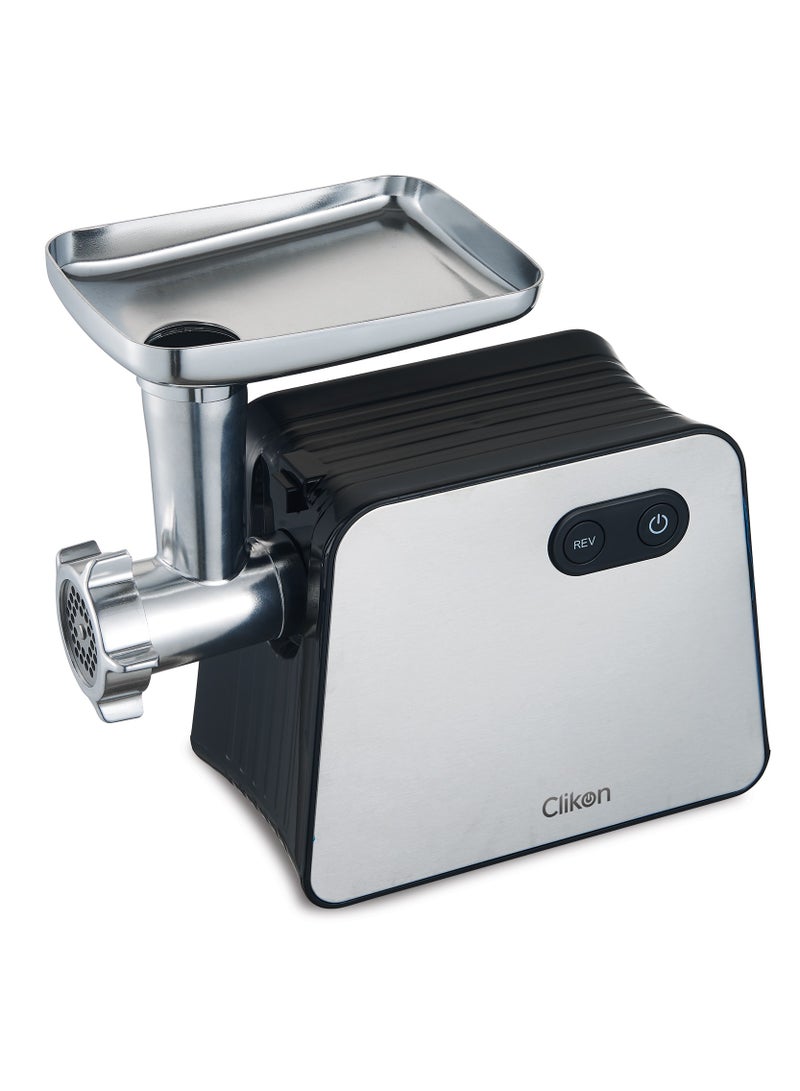 كليكون Meat Grinder 500W Powerful Metal Body Meat Mincer with Feed Tube Pusher, 3 Stainless Steel Screens for Fine, Medium & Coarse Results 500 W CK2693 Black/Silver  - Image 5
