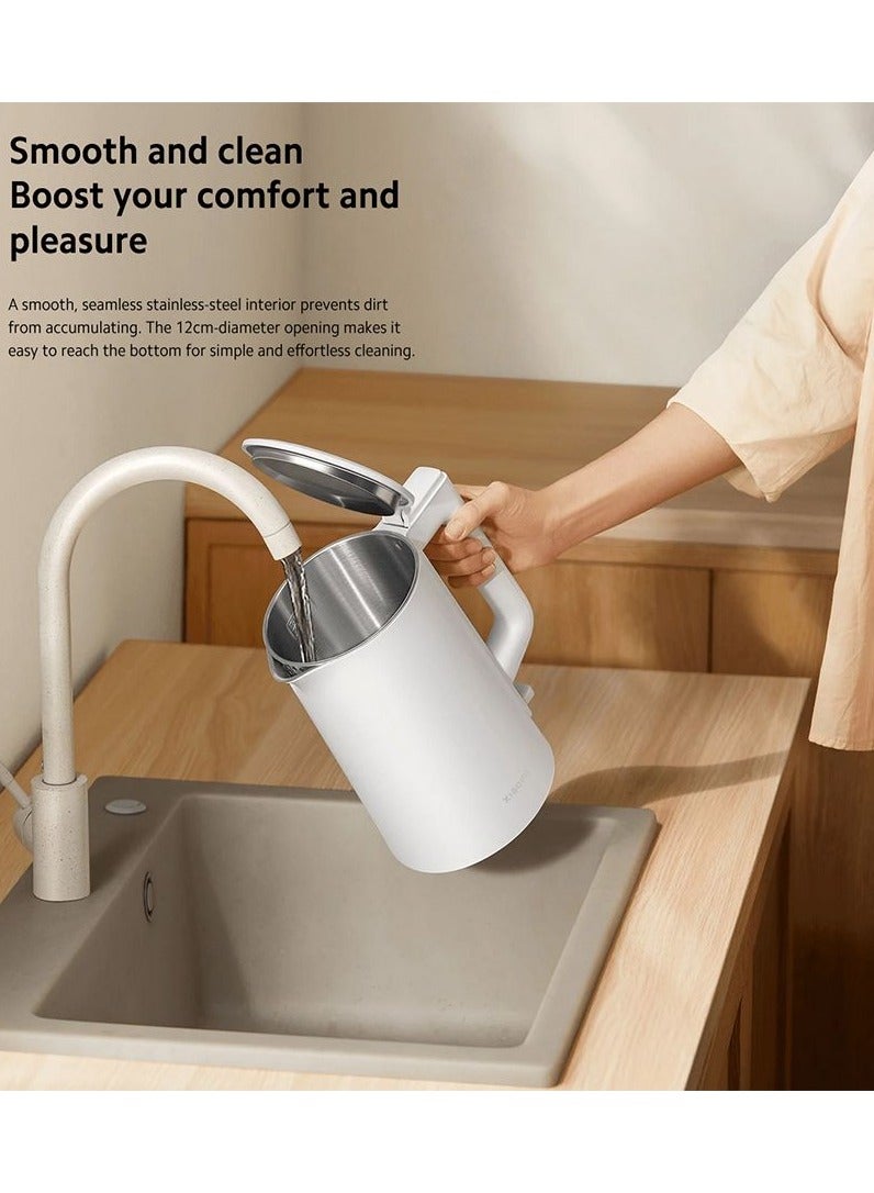 شاومي - Electric Kettle 2 Lite 1.5L 1500W – Fast Boiling, Stainless Steel Interior, Double-Layer Insulation, Auto Shut-Off, Dry Boil Protection, 360° Swivel Base, BPA-Free, Modern & Durable Design 1.5 L 1500 W BHR8994HK White - Image 1