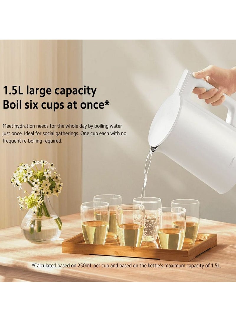 شاومي - Electric Kettle 2 Lite 1.5L 1500W – Fast Boiling, Stainless Steel Interior, Double-Layer Insulation, Auto Shut-Off, Dry Boil Protection, 360° Swivel Base, BPA-Free, Modern & Durable Design 1.5 L 1500 W BHR8994HK White - Image 1