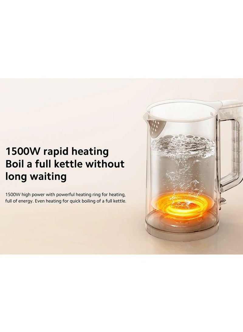 شاومي - Electric Kettle 2 Lite 1.5L 1500W – Fast Boiling, Stainless Steel Interior, Double-Layer Insulation, Auto Shut-Off, Dry Boil Protection, 360° Swivel Base, BPA-Free, Modern & Durable Design 1.5 L 1500 W BHR8994HK White - Image 1