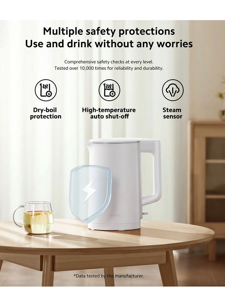 شاومي - Electric Kettle 2 Lite 1.5L 1500W – Fast Boiling, Stainless Steel Interior, Double-Layer Insulation, Auto Shut-Off, Dry Boil Protection, 360° Swivel Base, BPA-Free, Modern & Durable Design 1.5 L 1500 W BHR8994HK White - Image 1