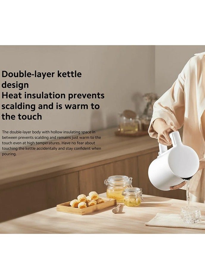 شاومي - Electric Kettle 2 Lite 1.5L 1500W – Fast Boiling, Stainless Steel Interior, Double-Layer Insulation, Auto Shut-Off, Dry Boil Protection, 360° Swivel Base, BPA-Free, Modern & Durable Design 1.5 L 1500 W BHR8994HK White - Image 1