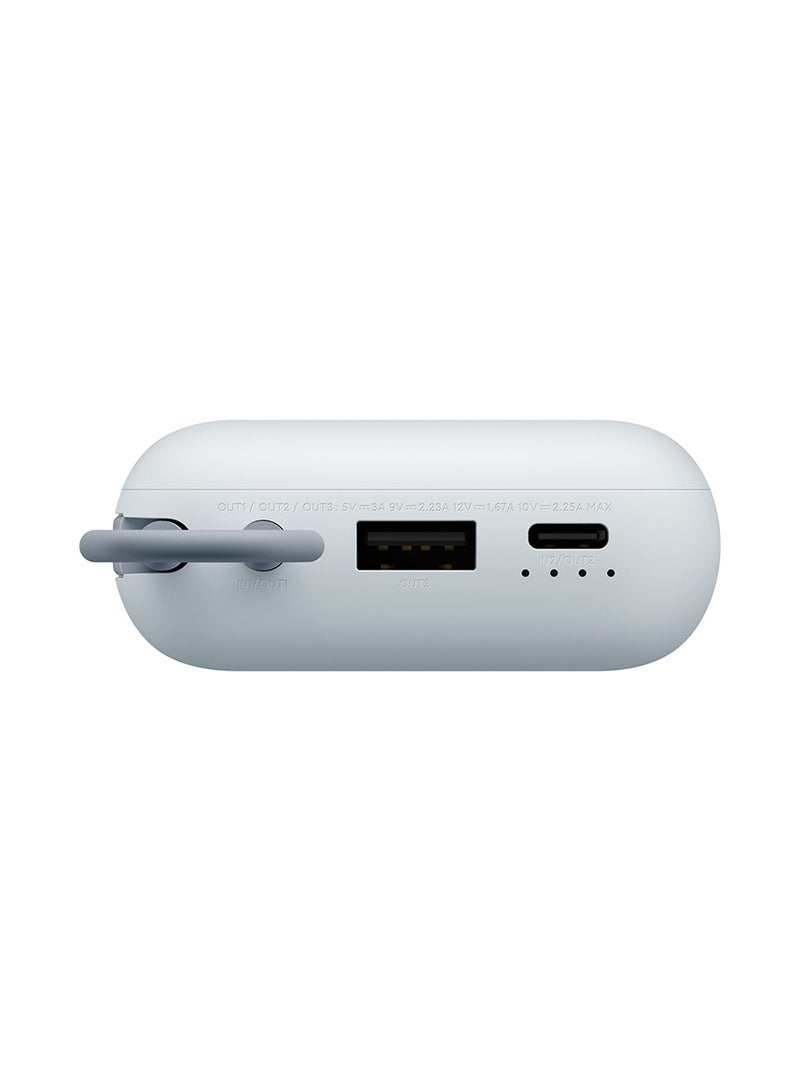 Xiaomi Power Bank 10000mAh Integrated Cable USB and USB-C Port 22.5W Ice Blue - Image 5