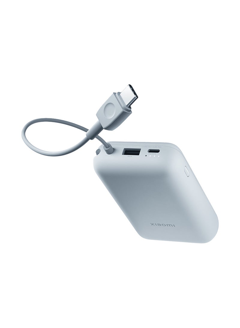 Xiaomi Power Bank 10000mAh Integrated Cable USB and USB-C Port 22.5W Ice Blue - Image 3