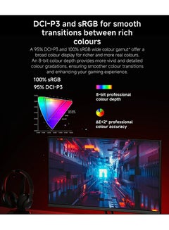 Xiaomi 27" Inch Display Gaming Monitor (2560x1440) LCD G27Qi 2K, Fast IPS, 180Hz Refresh Rate, Upto 1ms Response Time with AMD Freesync & 2× HDMI2.0 DP 1.4×2 - ELA5597UK | Balck  - Image 2