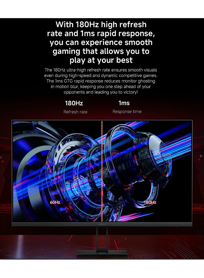 شاومي - 27" Inch Display Gaming Monitor (2560x1440) LCD G27Qi 2K, Fast IPS, 180Hz Refresh Rate, Upto 1ms Response Time with AMD Freesync & 2× HDMI2.0 DP 1.4×2 - ELA5597UK | Balck - Image 1