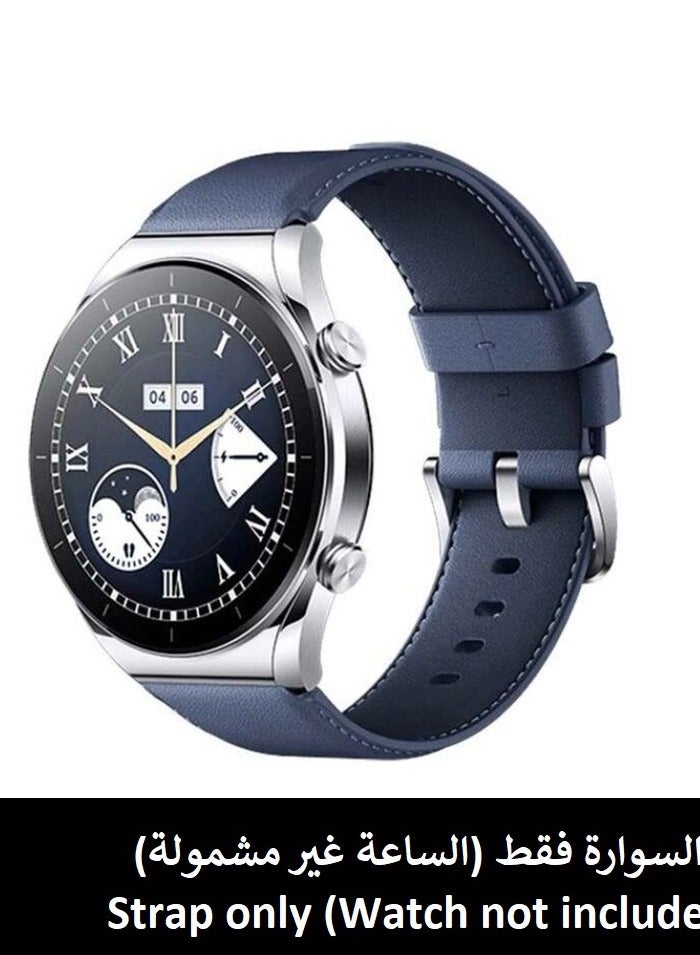 Xiaomi Watch Leather Strap – Premium Blue Leather, Compatible with Watch S1 Blue - Image 3