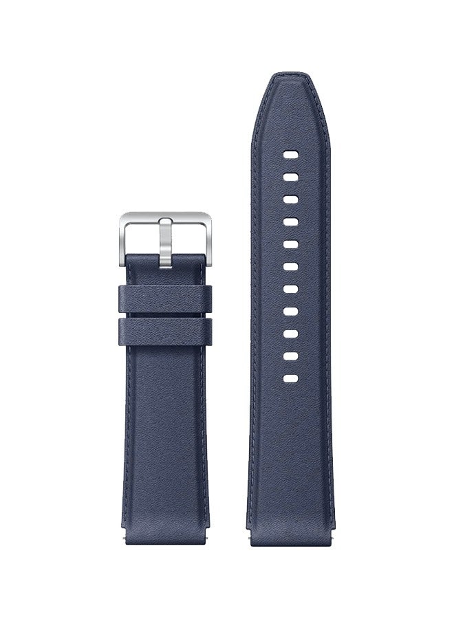Xiaomi Watch Leather Strap – Premium Blue Leather, Compatible with Watch S1 Blue - Image 2